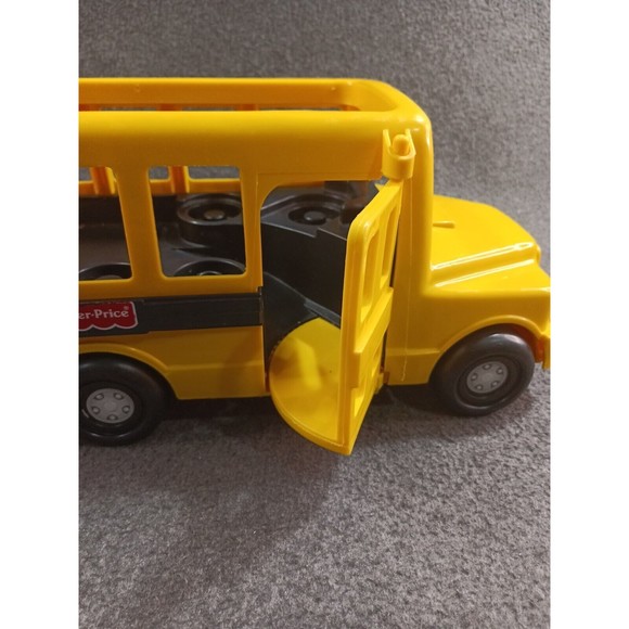 Vintage 1991 Fisher Price Little People School Bus Only Stop Sign Door Opens - Picture 8 of 16